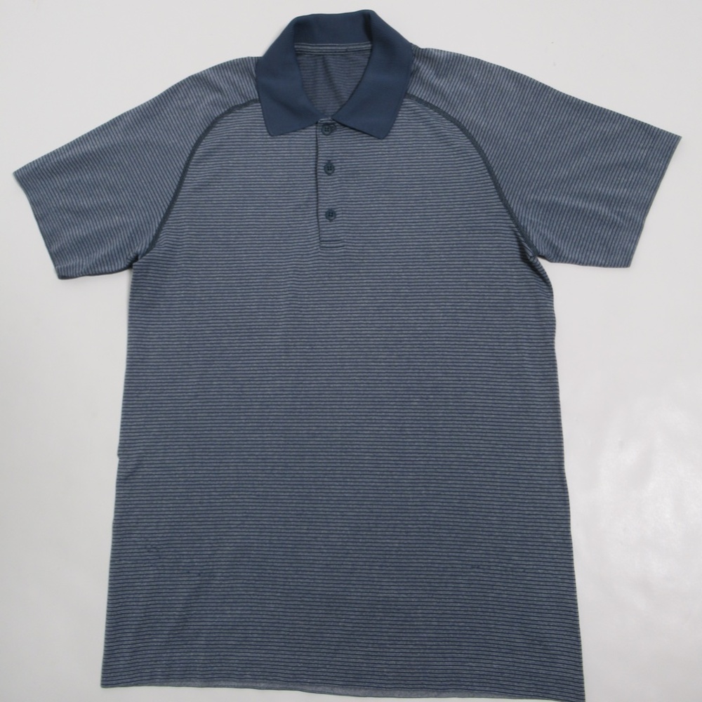 Lululemon Men's Metal Vent Tech Polo Mach Blue / White Size S